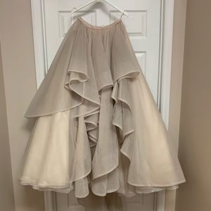 “Stevie” Martina Liana Ruffle Skirt, Stone.